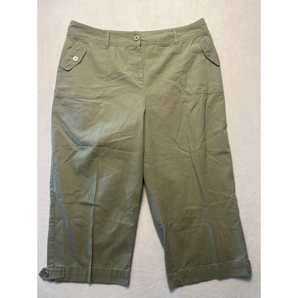 Studio Works Wm 18 Crop Pants Utility Gorpcore Olive Green Ripstop Cotton Hiking - Picture 2 of 8